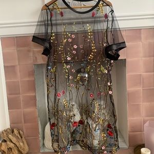 Sheer embroidered dress